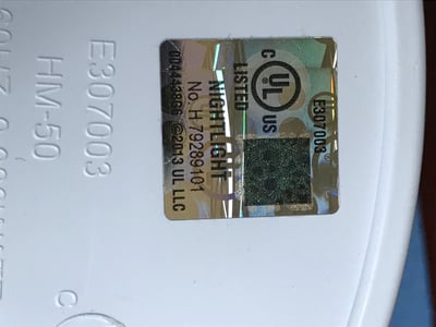 Nightlight UL Label